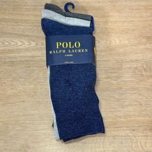 Polo Ralph Lauren Socks 3 Pairs Dress Socks with Horse Logo NWT
